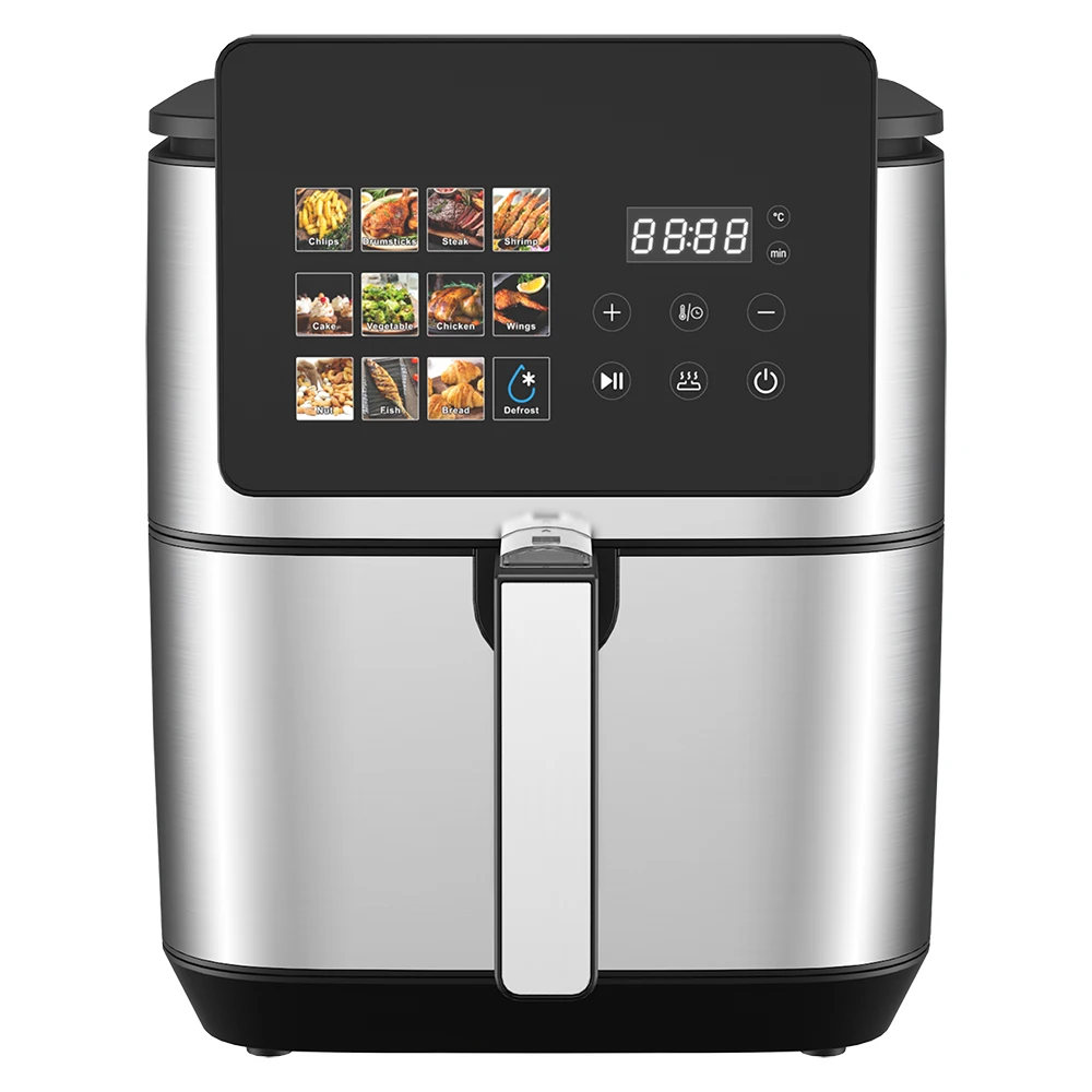 

2026 New Model Multi-functional 8L Newest Smart Air Fryer Kitchen Appliance with Big Screen and Window Rapid Electric Digital S