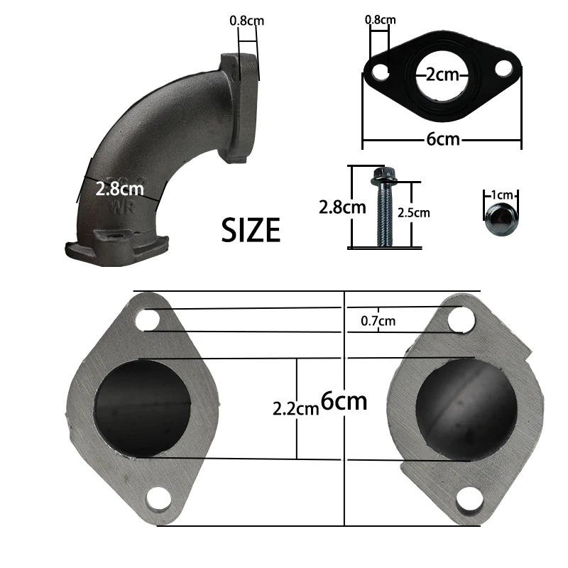 LINGQI Carburetor Intake Manifold ATV Adapter Inlet Intake Pipe For 125cc 140cc 150cc 160cc 200cc Moped Scooter Dirt Pit Bike