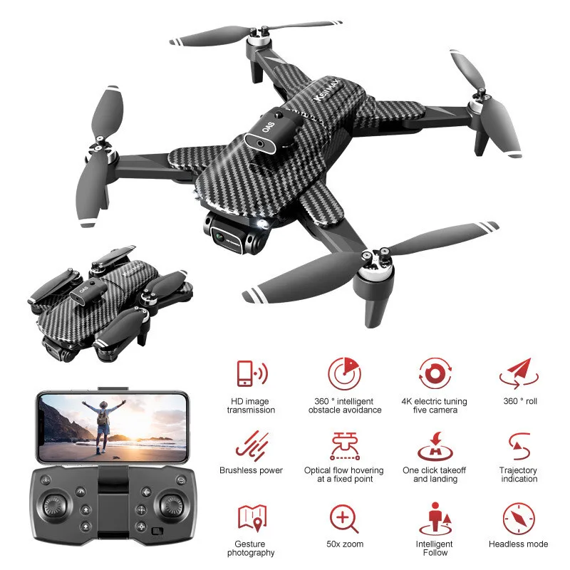 K611 MAX Remote Control Drone WIFI FPV 4K Dual Camera Gesture Photo Obstacle Avoidance APP Control Trajectory Flight Quadcopter