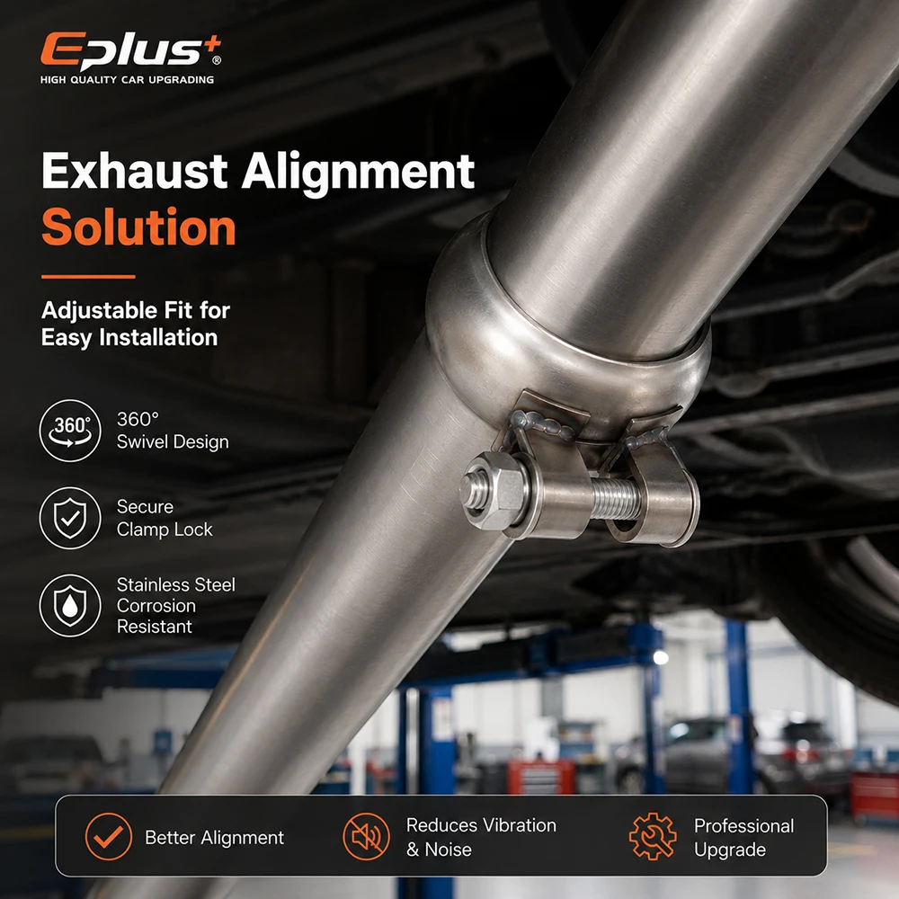 EPLUS Auto-Auspuffrohr Edelstahlrohr Universalgelenk Verstellbares Drehgelenk-Adapter für alle Industrie-Rohre – Detail 6