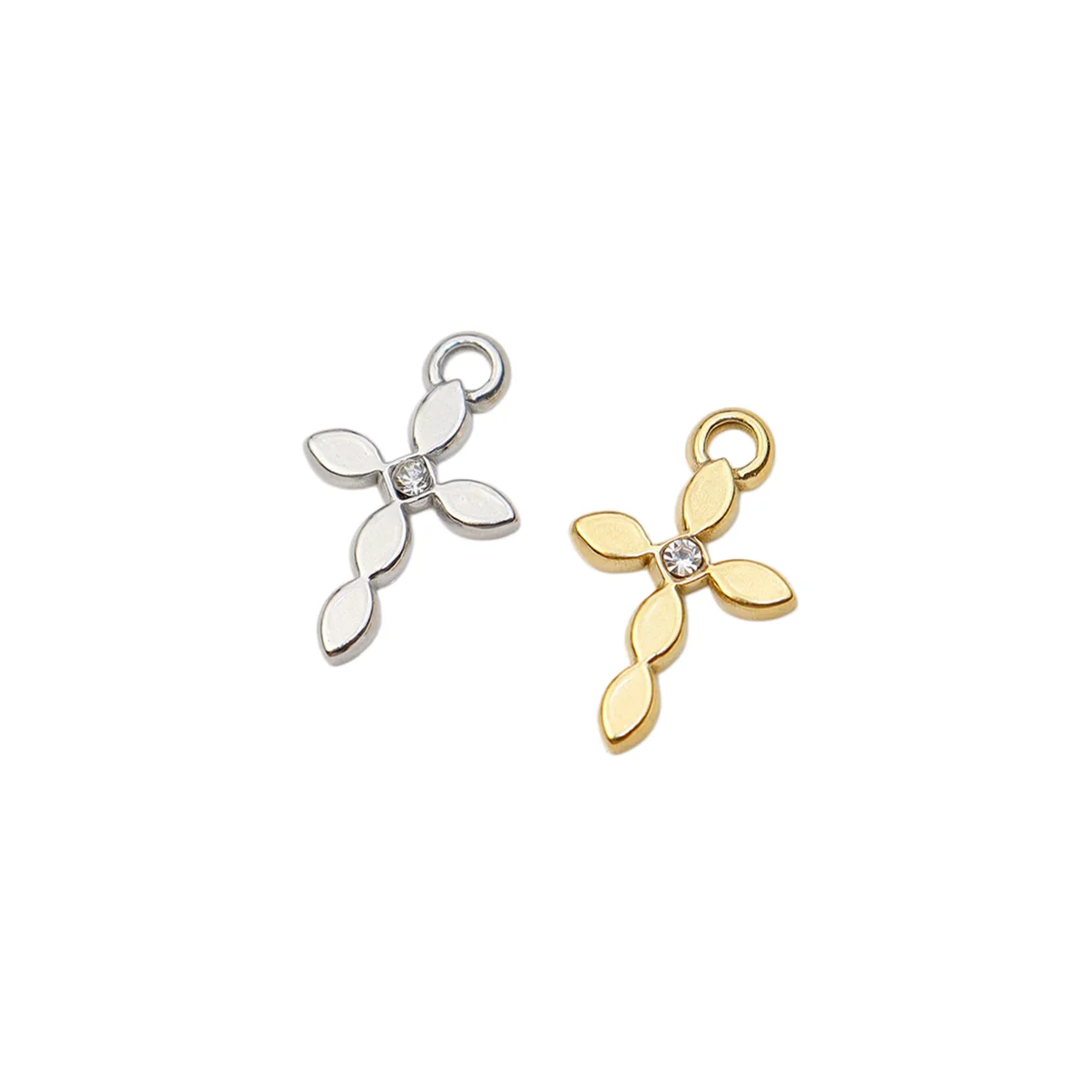 5pcs 304L Casting Stainless Steel Cross Jewelry Charms Pendant Componets DIY Handmade PVD Plated Necklace Earrings Bracelets view 3