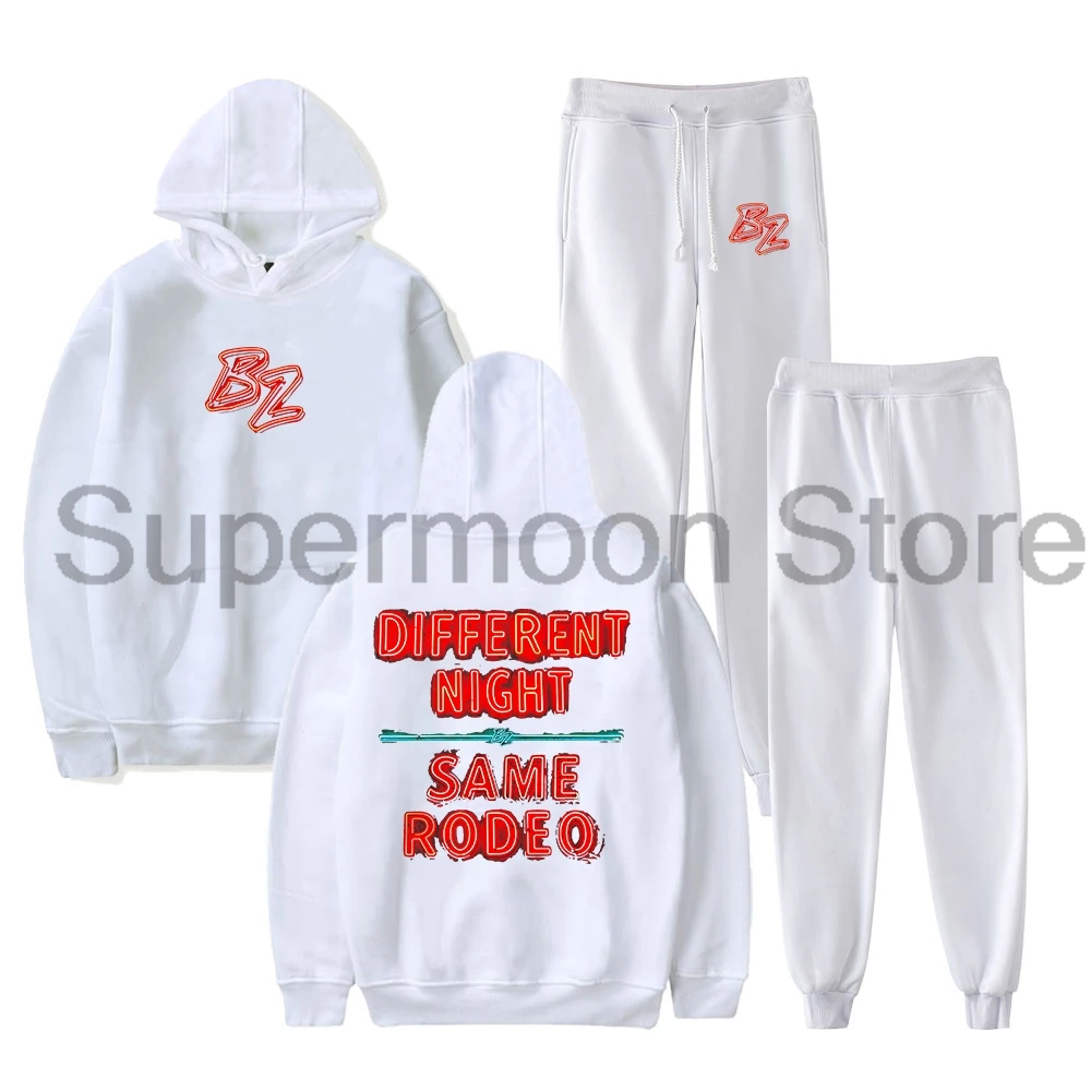 Conjunto de Moletom com Capuz e Calças Jogger Bailey Zimmerman DNSR Neon Sign, Conjunto de Duas Peças para Mulheres e Homens