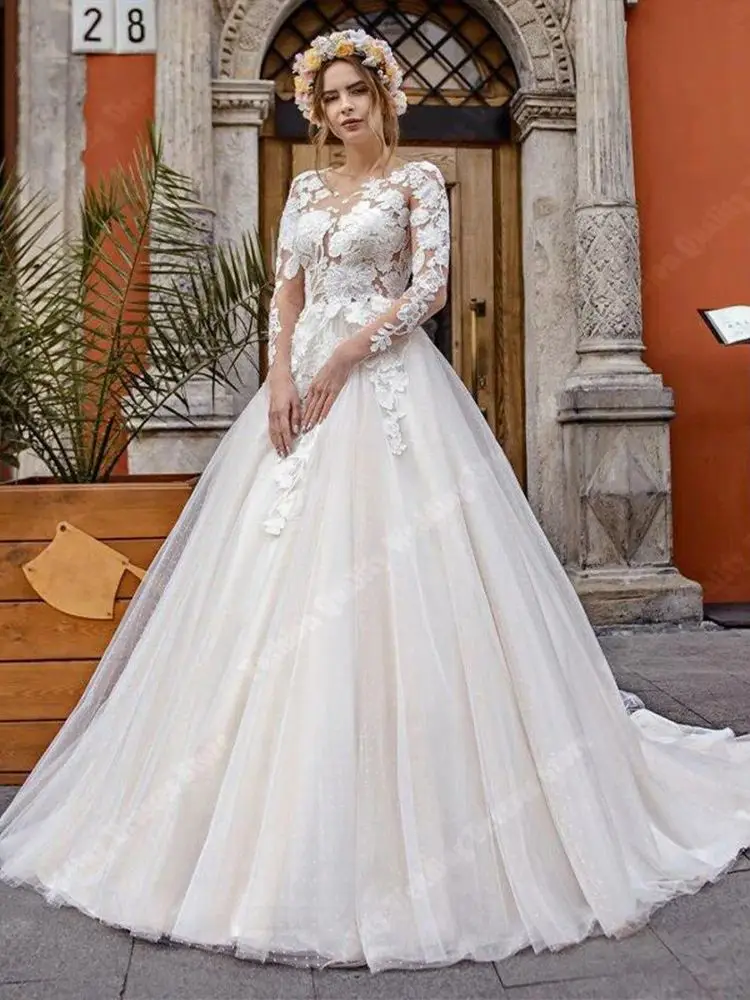 Elegant  Sleeveless Sweetheart Collar Tulle Wedding Dresses Bridal Gowns Palace Wedding Dress Hems Mopping Length Vestidos 2024