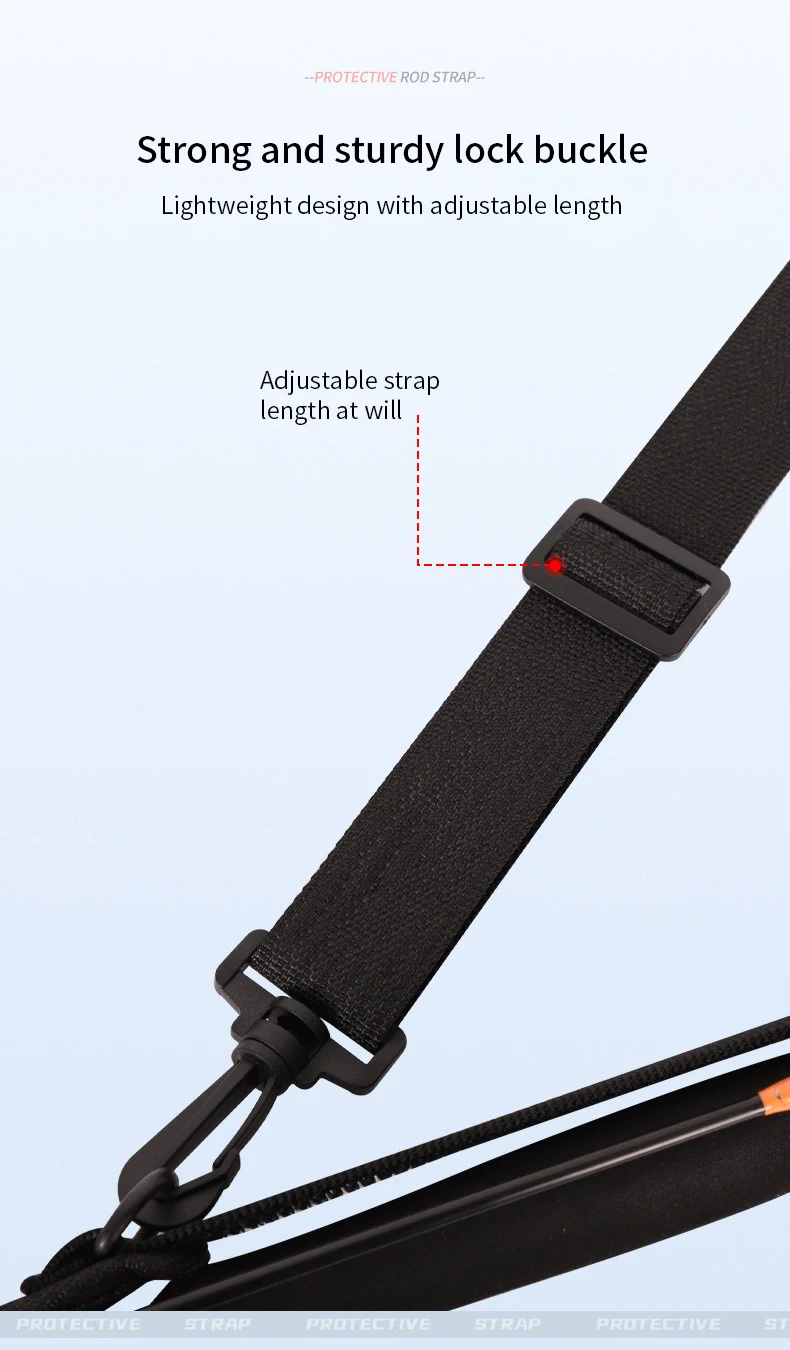 Angelrute Lagerung Tasche Einstellbare Angelrute Schulter Gürtel Tragbare Angelrute Gürtel Schutz Reel Angeln Zubehör – Detail 8