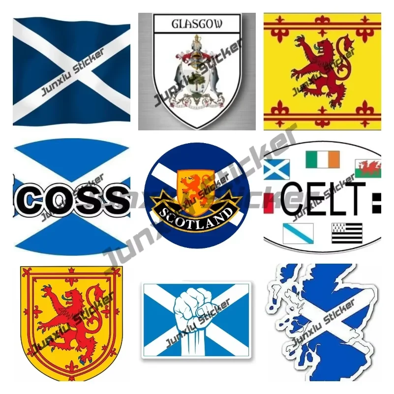 

Scotland Flag Car Stickers PVC Decal Motorcycle Windshield Sticker Flag Vinyl Country Scotland Rampant Lion Car Accessories
