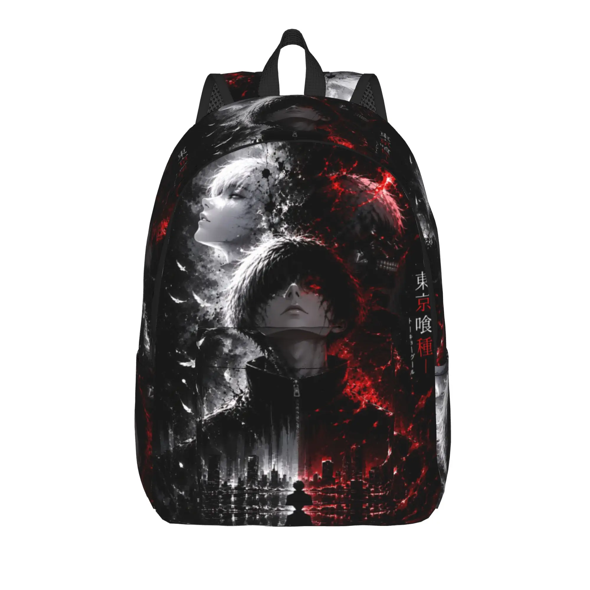 Fashion Halloween Tokyo Ghoul Kaneki Backpack  Mochilas Cool Office Work Zipper Closure Rucksack