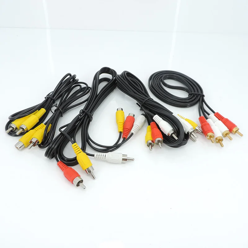 Audio 2 3 RCA Cable male to 2 3 RCA female Jack Plug Stereo to 2RCA 3RCA Socket AV Adapter connector cord  Media Player