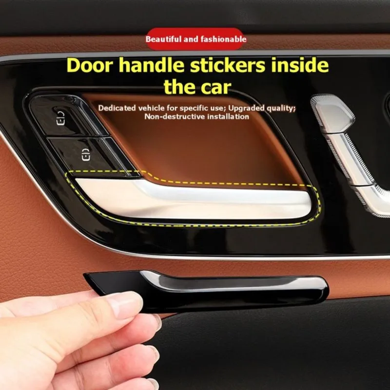 Super Sale 4Pcs/Set Inner Door Handle Bowl Cover Trim Sticker for Mercedes-Benz W206 C260 W214 E300 X254 GLC300 23-26 EQE EQS W2