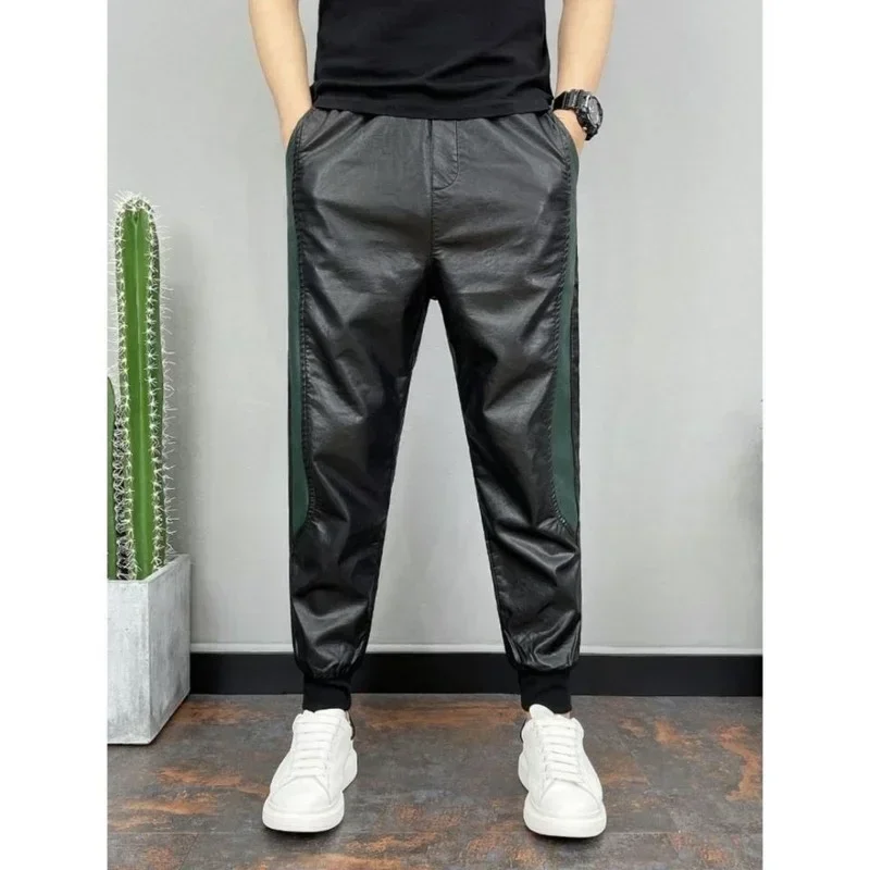 Open-Crotch Pants Men's Fleece-Lined Thickened Motorcycle Winter Take-out Riding Leather Pants Double-Headed Invisible Zipper