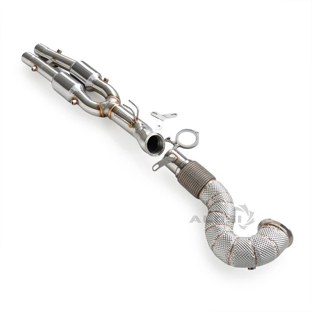 

For Audi RS3 TTRS 2.5T 2015-2023 with Insulated Exhaust Downpipe High Performance Downpipe and Front Pipe with catalytic