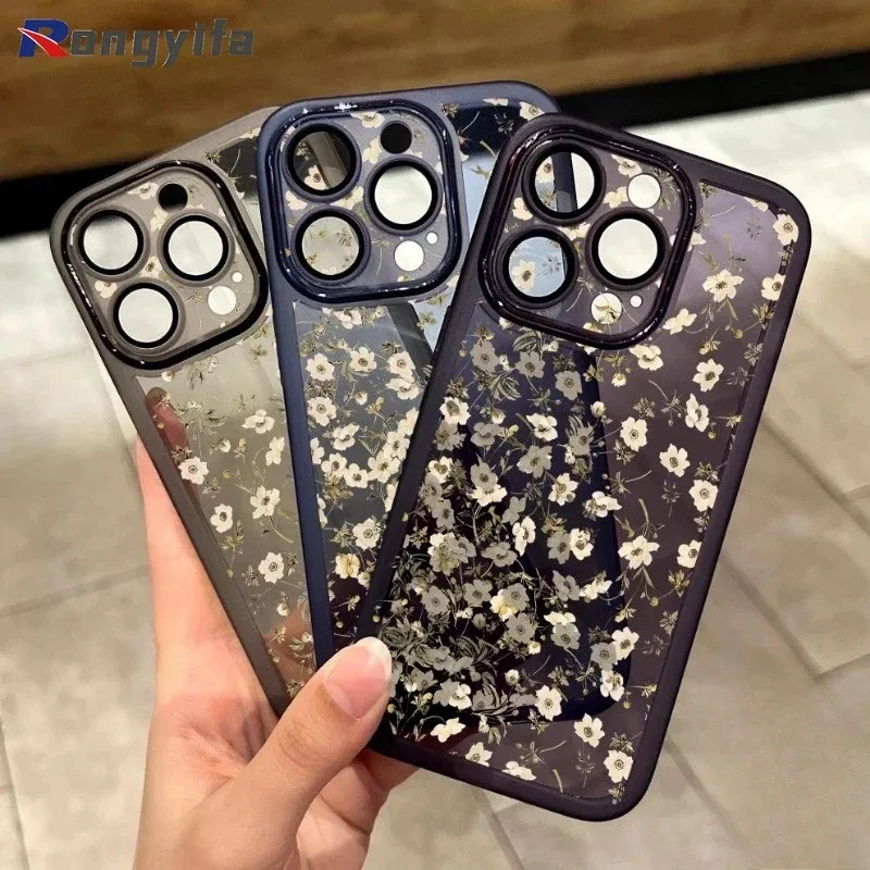 

For Redmi A5 A4 A3 Pro 13R 13X Turbo 4 K80 Pro 3 Ultra 4G 5G Phone Case Cute Flower Floral Lens Film Clear Soft Cover