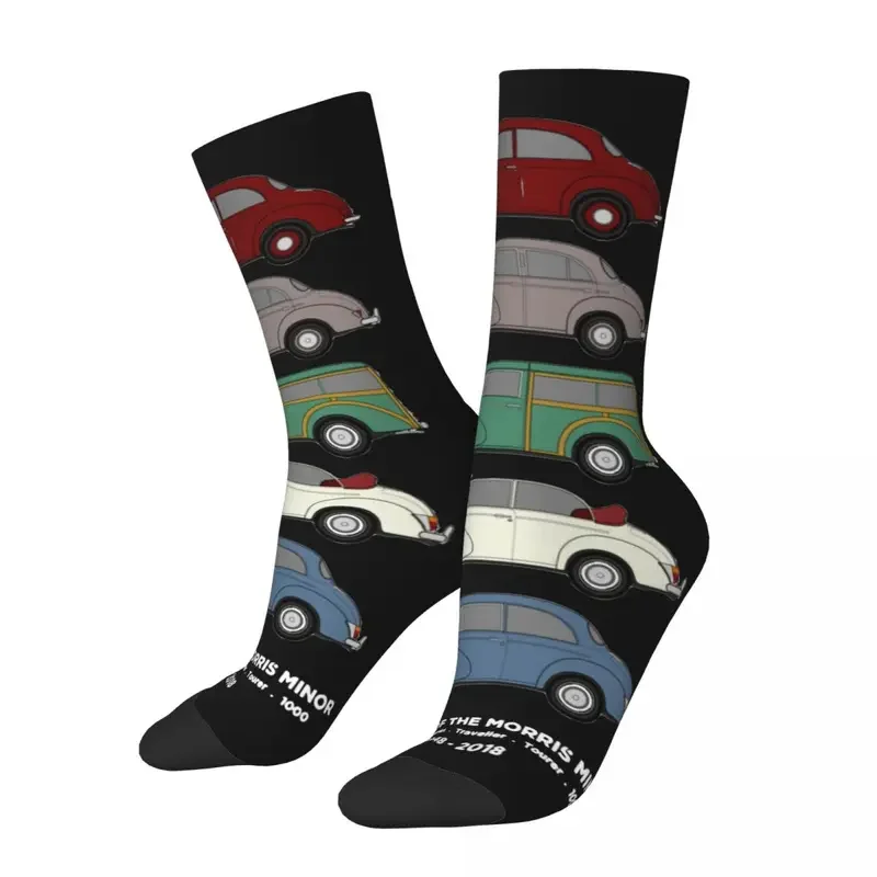 Winter Warm Crazy Design Women Men Morris Minor 70th Anniversary Car Socks Classic Collection Non-slip Basketball Socks