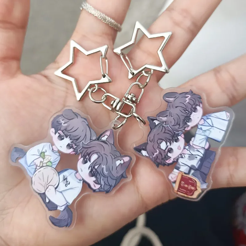 المسلسلات التلفزيونية الانتقام الحب Ziyu Tian Xuning تأثيري مفتاح سلسلة الكرتون لطيف Q نسخة سلسلة مفاتيح مصنوعة من الأكريليك حقيبة قلادة الملحقات #2