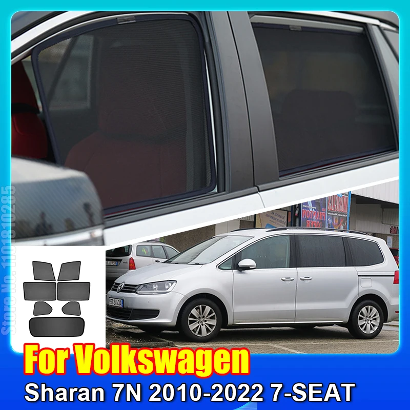 For Volkswagen Sharan 7N 2010-2022 7-SEAT Alhambra Car Magnetic Sunshade Shield Front Windshield Curtain Rear Side Window Visor