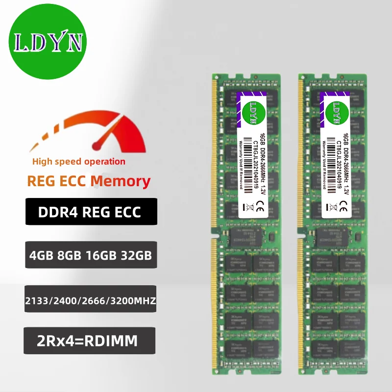 Server Memory Ram DDR4 4GB 8GB 16GB 32GB PC4-2133MHz 2400MHz 2666MHz 2933MHz 3200MHz 2RX4 RDIMM REG ECC memoria ram