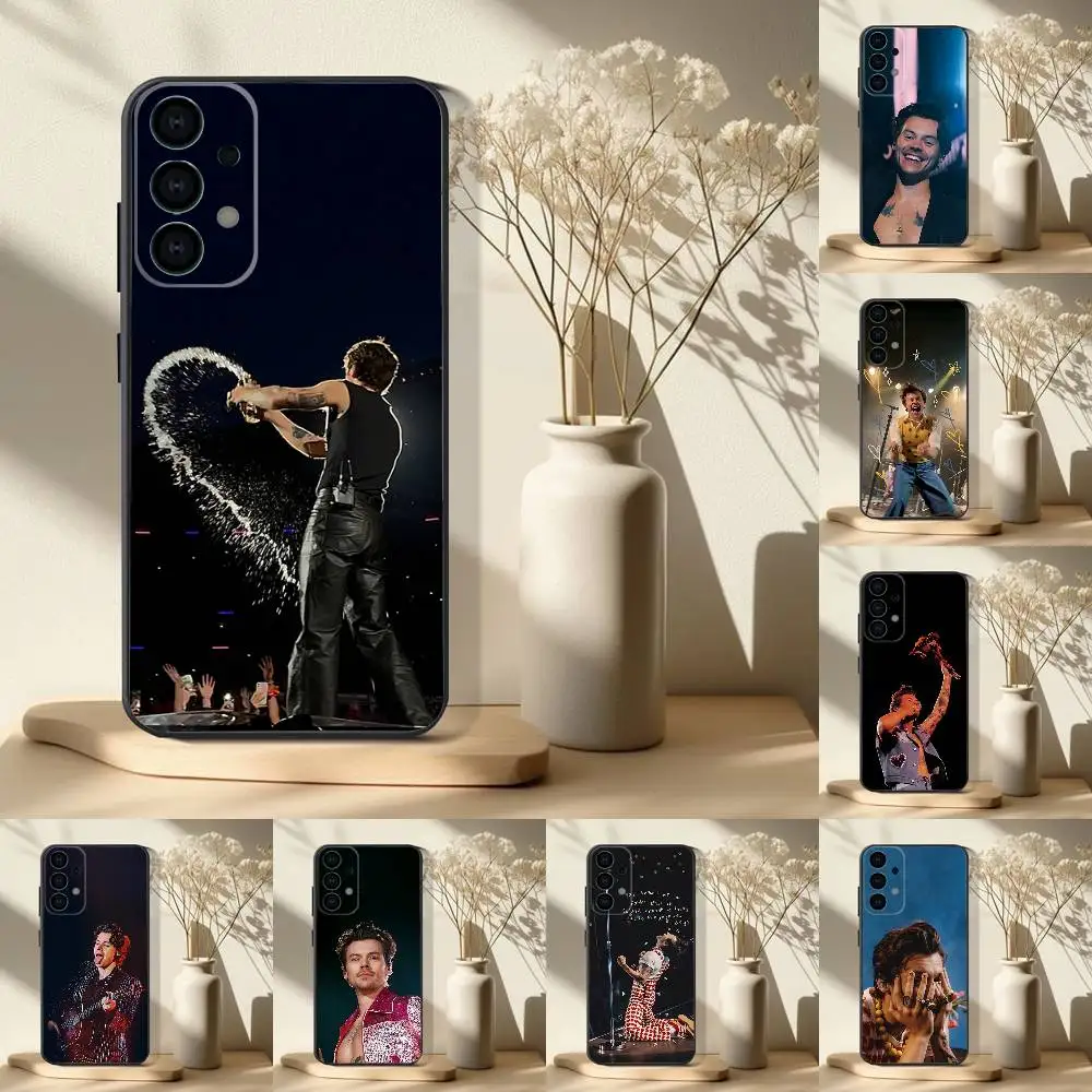 Funda de teléfono H-HaRRy Music Styles para Samsung S 25,24,23,22,30,21,10,9,Ultra,Plus,Lite,FE,4,5G, funda blanda negra