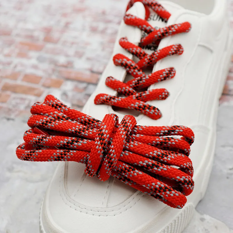 Coolstring Premium Accessory 6MM Easy Tie Durable Polyester Ropes TriColors Labor Shoe Laces Sneaker Canvas Round Tape Wholesale