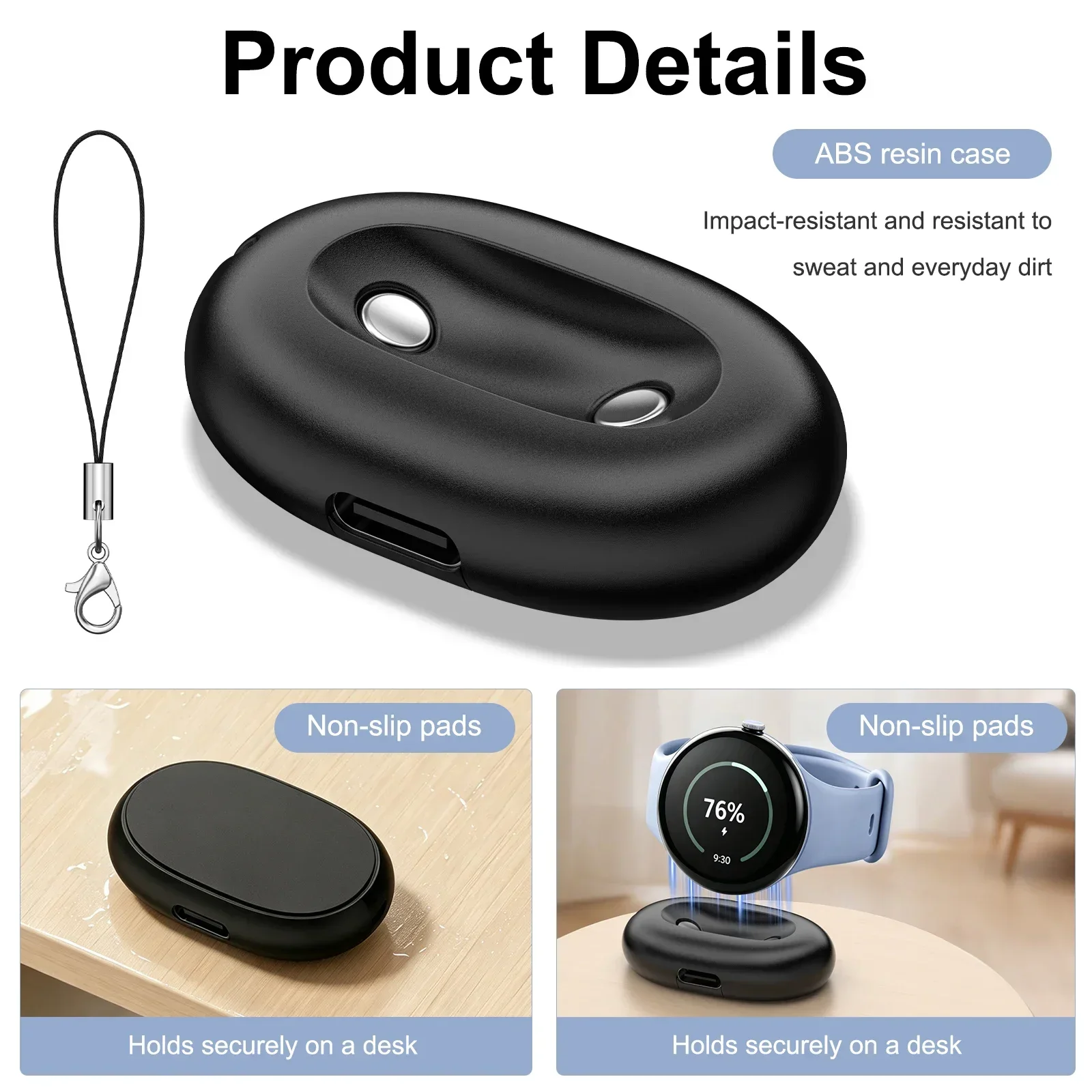 Magnetischer Ladeadapter Typ C für Google Pixel Watch 5 41 mm 45 mm, Ladestation mit Trageschlaufe für Google Pixel Watch 4 41 mm 45 mm – Detail 6
