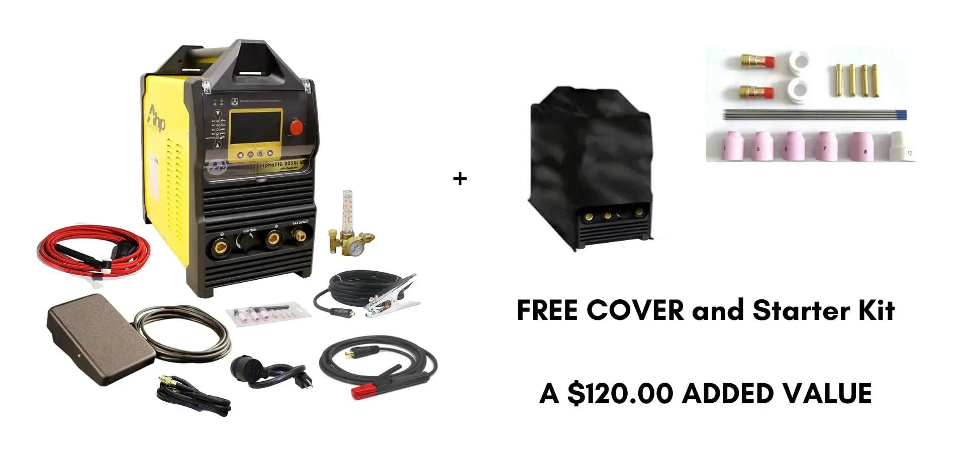 2024 AlphaTIG 203Xi Amp IGBT AC DC Tig/Stick Welder with PULSE 110/220v 3 YEARS WARRANTY High Quality TIG Welding