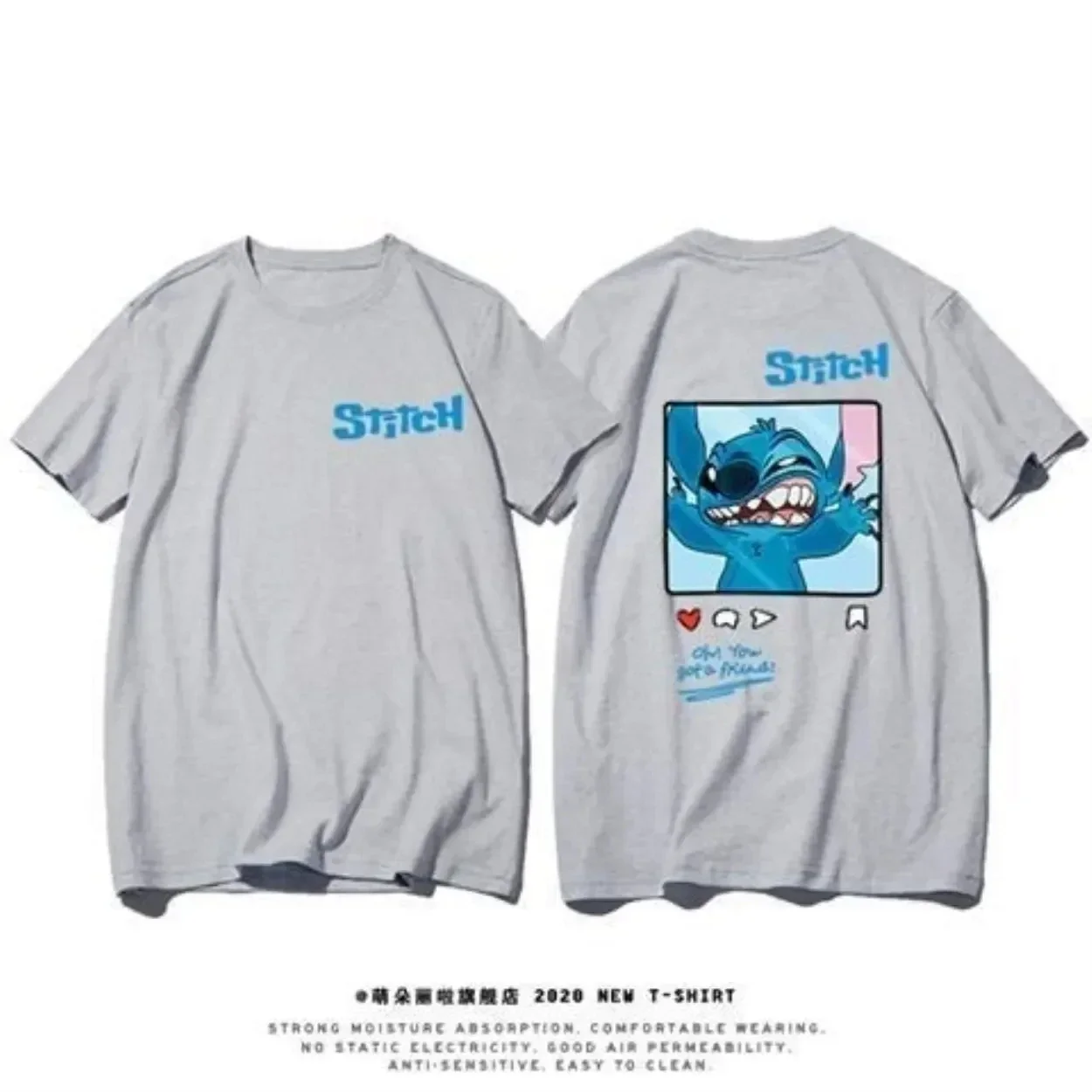 2025 جديد الصيف الفتيان والفتيات ديزني غرزة الكرتون طباعة القطن تي شيرتات قصيرة الاكمام طفل/الكبار عادية الوالدين والطفل زوجين