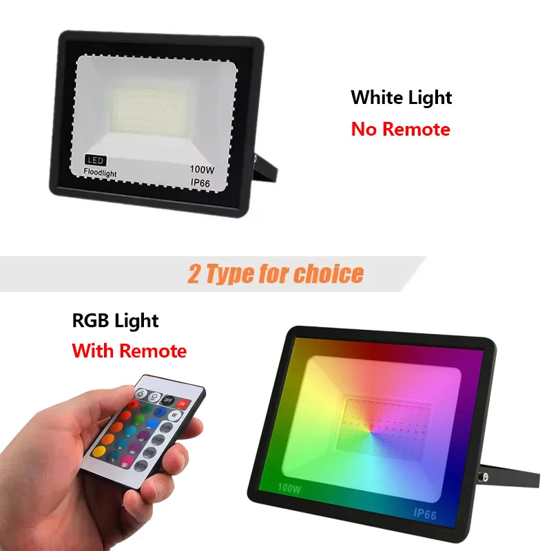 RGB LED الكاشف الإضاءة في الهواء الطلق 220 فولت IP66 مقاوم للماء متعدد الألوان مصابيح الأضواء إضاءة المناظر الطبيعية 30 واط 50 واط 100 واط مع جهاز التحكم عن بعد #5