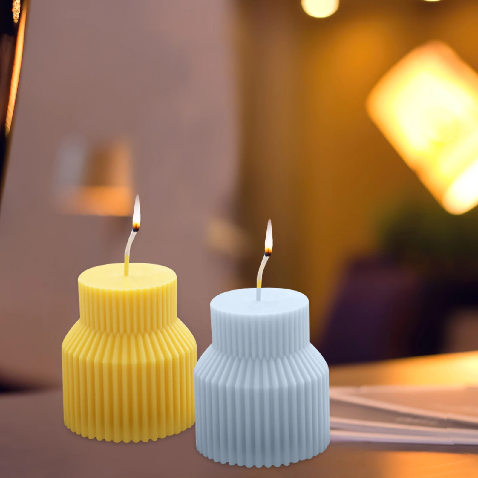 

Geometric Fine Tooth C Mold 3D Striped Aroma DIY Tool Vertical Beeswax Casting Reusable Durable High Low Temperature