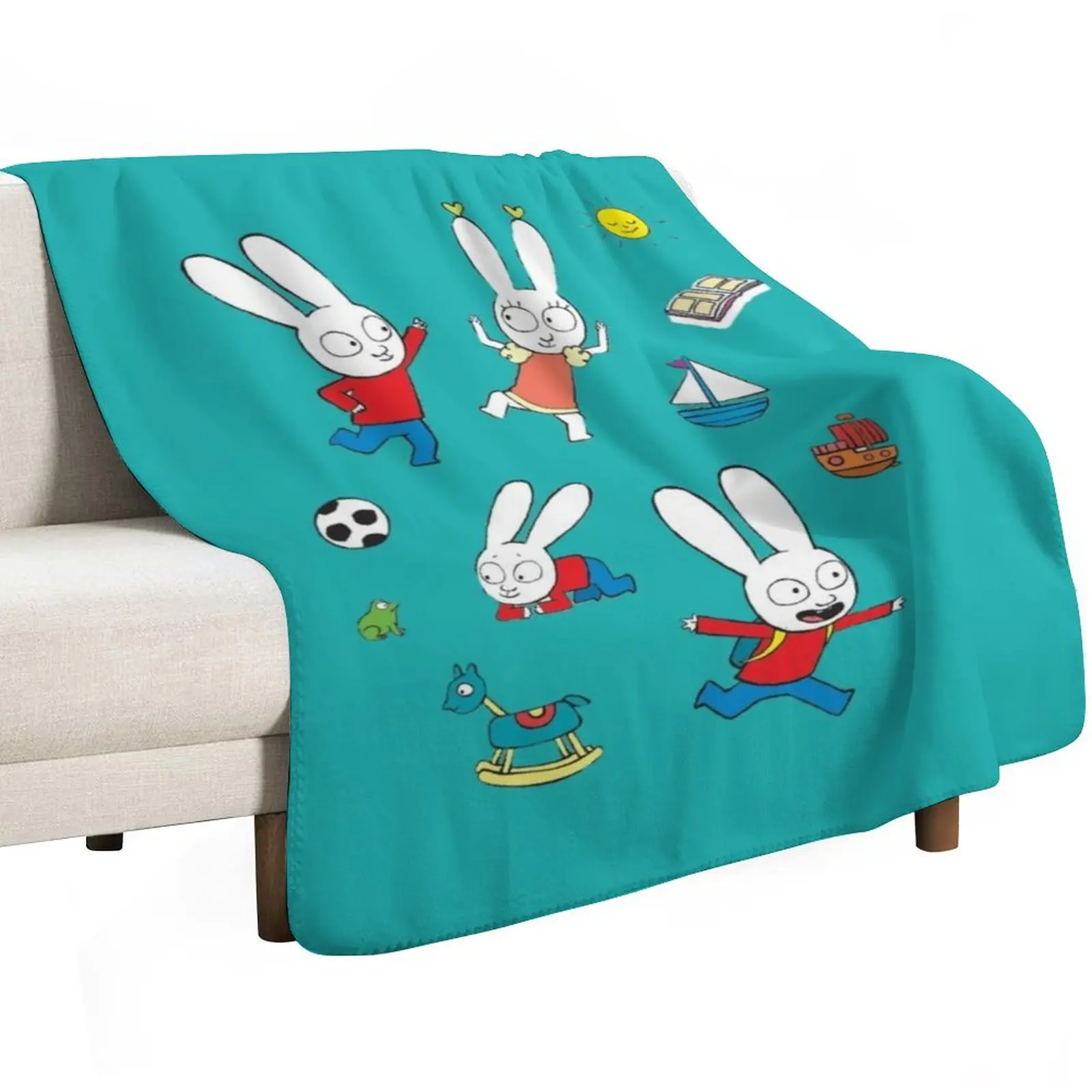 cool simon super rabbit Throw Blanket Plush Fuzzy Cozy Blanket for Couch Sofa