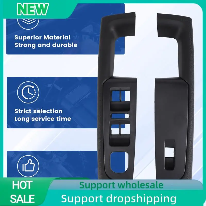 

A04E-For Skoda Superb Door Handle Front Left And Right Door Armrest Box Inner Handle Frame, The Lifter Switch Box Black