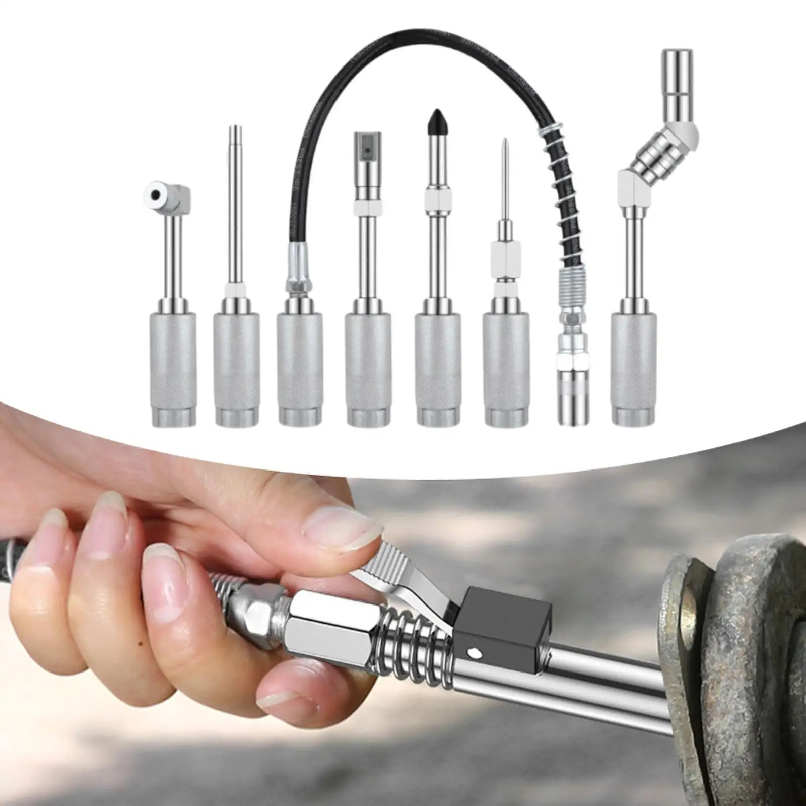 11 peças acessório de acoplador de graxa acessórios completos acessório de graxa de metal