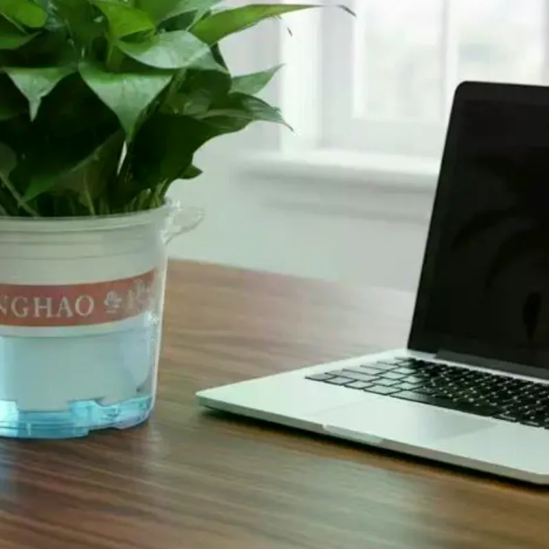 

Self Watering Pot Plastic Double Layer for Hydroponics Indoor Flower Planting Modern Planter for Tabletop Balcony Office