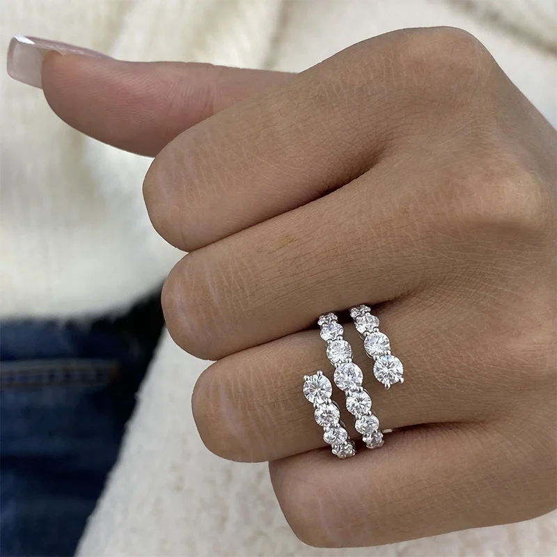 

14K 10K Gold 3.16ctw Round Cut DEF/VS VVS Lab Grown Diamond Wrap Ring Birthday Anniversary Gift