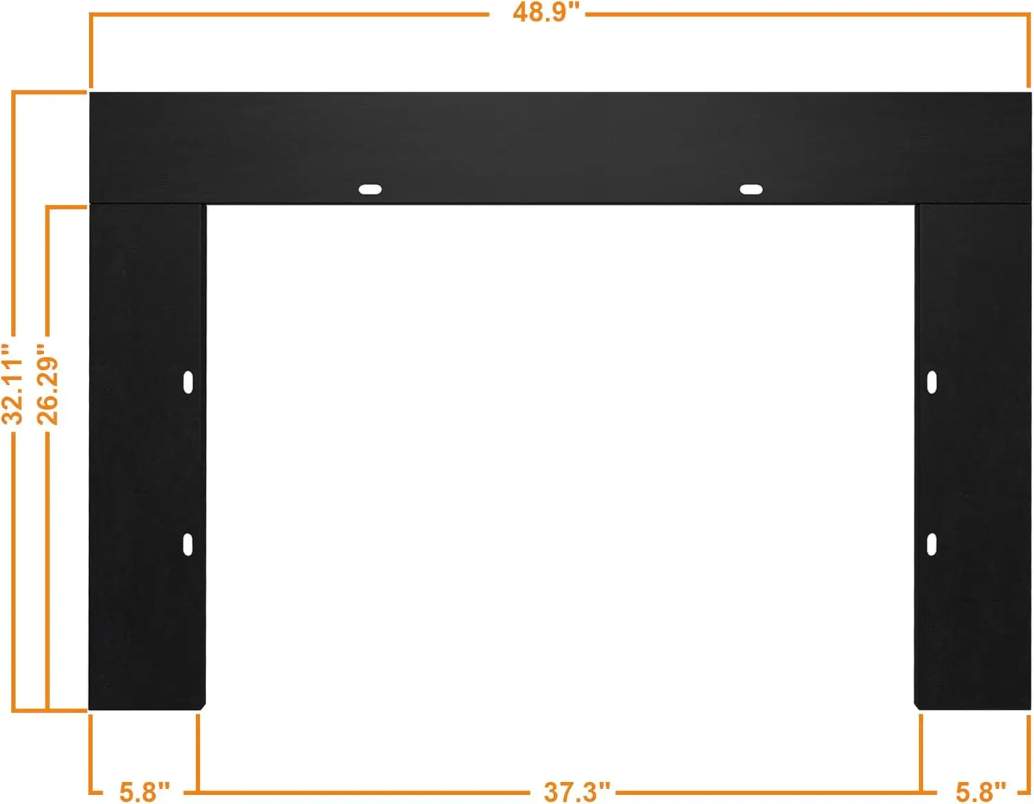 Kit di rivestimento per inserti per caminetto elettrico per inserti elettrici per caminetto da 40 pollici, piastre di costruzione in metallo, Black-B09R2114SG