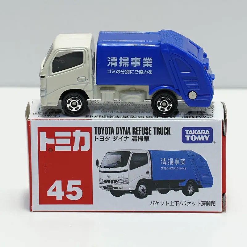 

TOMY Tomica Diecast Alloy Garbage Truck Toy Model 45 Toyota Cleaner Car 741374 for Boys