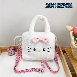 22styles Sanrio Cartoon Plush Shoulder Bags Hello Kitty Kuromi Melody Cute Crossbody Bag Anime Children Handbag Birthday Gifts