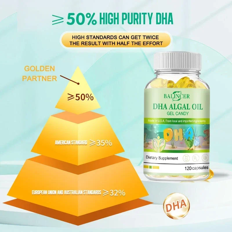 DHA Seaweed Oil Gel Supplement - Helps improve eye and brain function