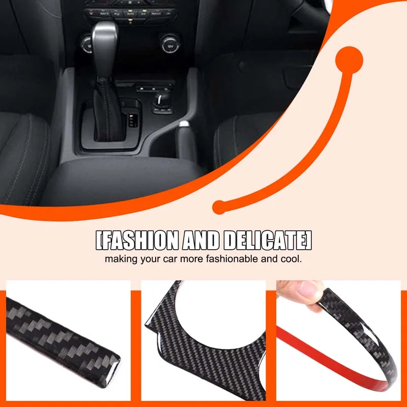 Picture 3: 1piece set Soft Carbon Fiber For Ford Ranger Wildtrak 2015-2021 Car Center Control Gear Frame Decoration Sticker Car Accessories