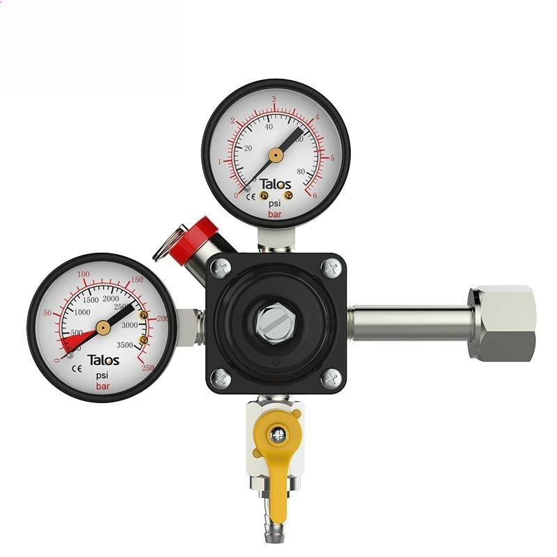 

Beer distribution equipment primary pressure reducing valve double gauge