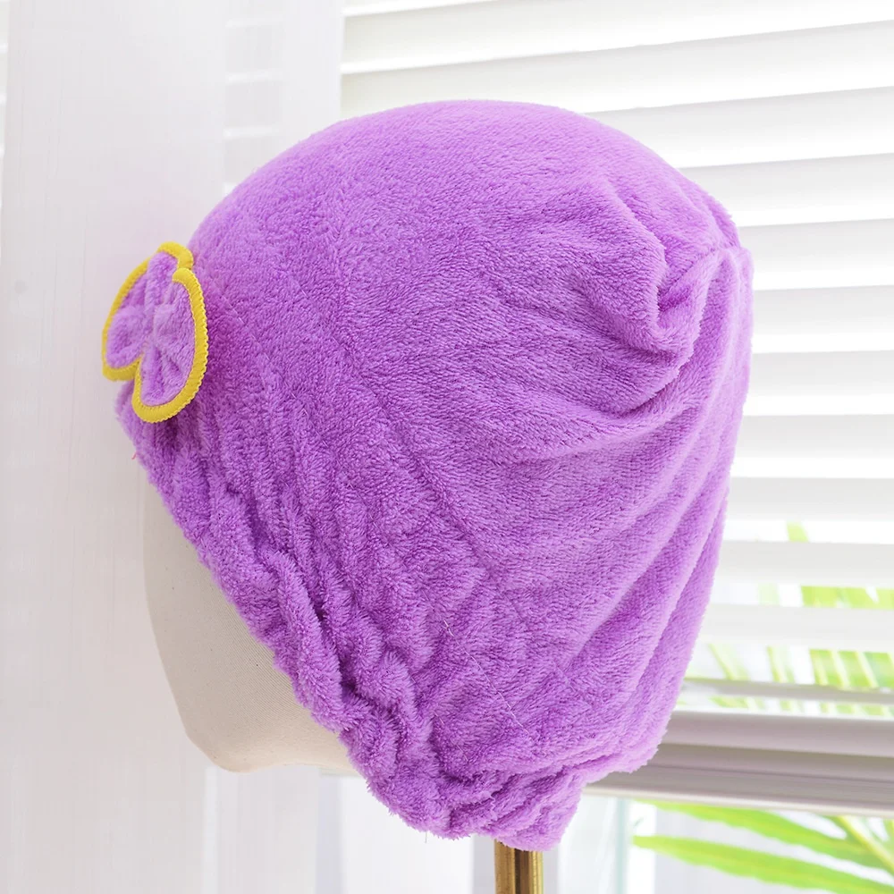 Schnelltrocknende Haarkappe für Damen, Badekappe mit Schleife, Mikrofaser-Handtuch, Superfaser-Duschhaube für Spa, Badezimmerzubehör, Duschhaube – Detail 9