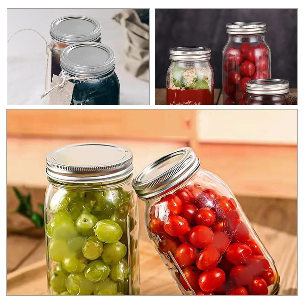 

1 Set Stainless Steel Mason Jar Lids Regular Mouth Canning Lid For Storage Jars Metal Caps Replacement Kitchen Bar Accessories