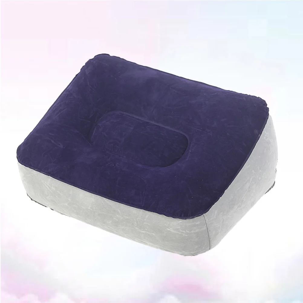 2 Pcs Inflatable Foot Rest Pad Multipurpose Footrest Stool Pedal Travel Cushion Pillow