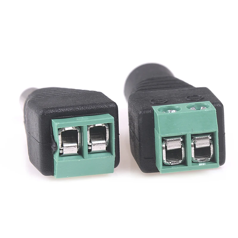 Conector do adaptador macho e fêmea Plug Jack, 2.1x5.5mm, 5 pares