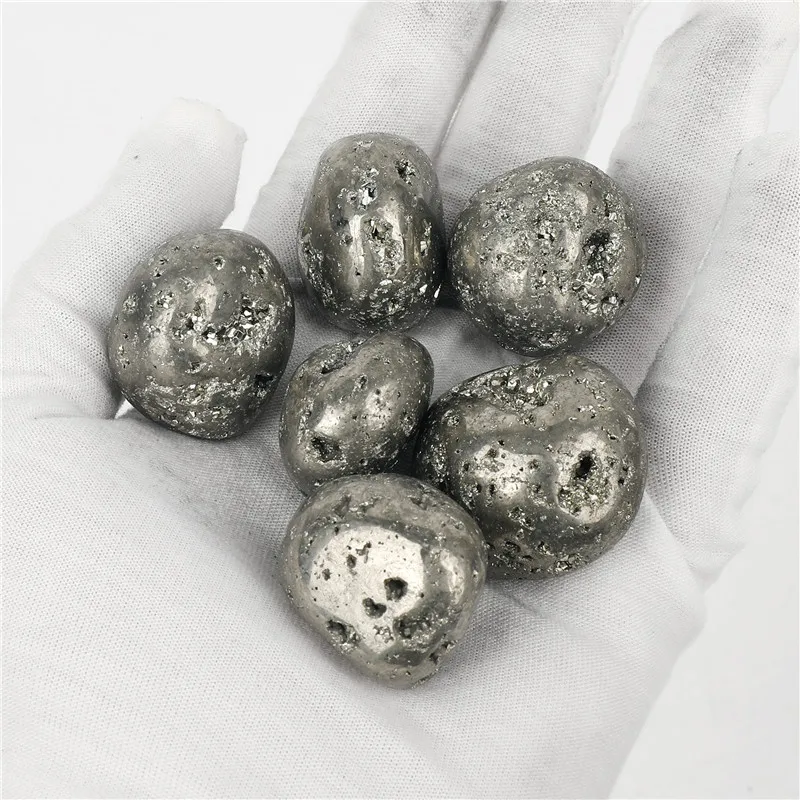 

1PC Natural Pyrite Fools Gold Tumbled Stones Reiki Healing Crystals Gemstone From Peru
