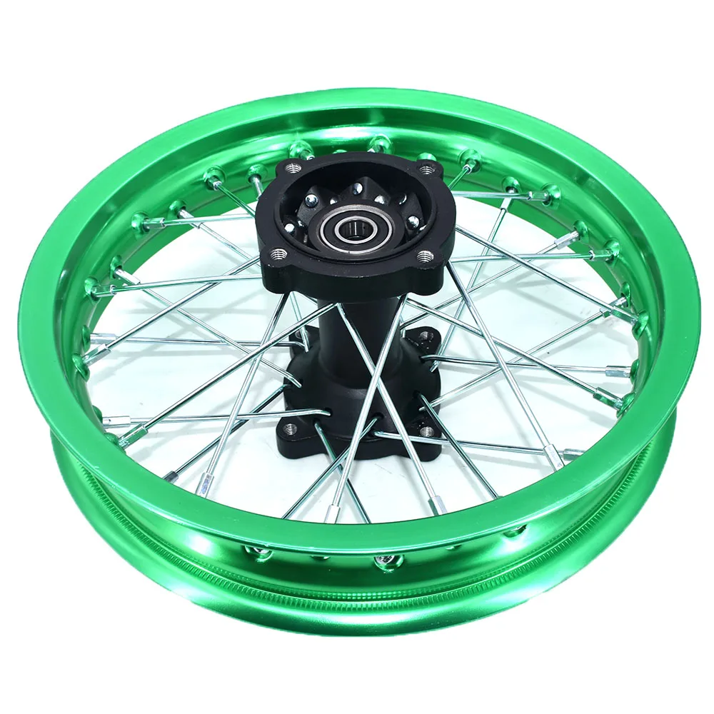 Dirt bike Pit bike Wheel Rims Green 12mm or 15mm Axle 1.85x12\