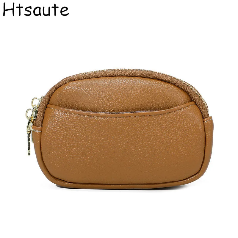 

Women's Wallets Solid Color PU Leather Business Card Holder Female Girl's Coin Purse Pouch Women Zipper Cartoon Wallet
