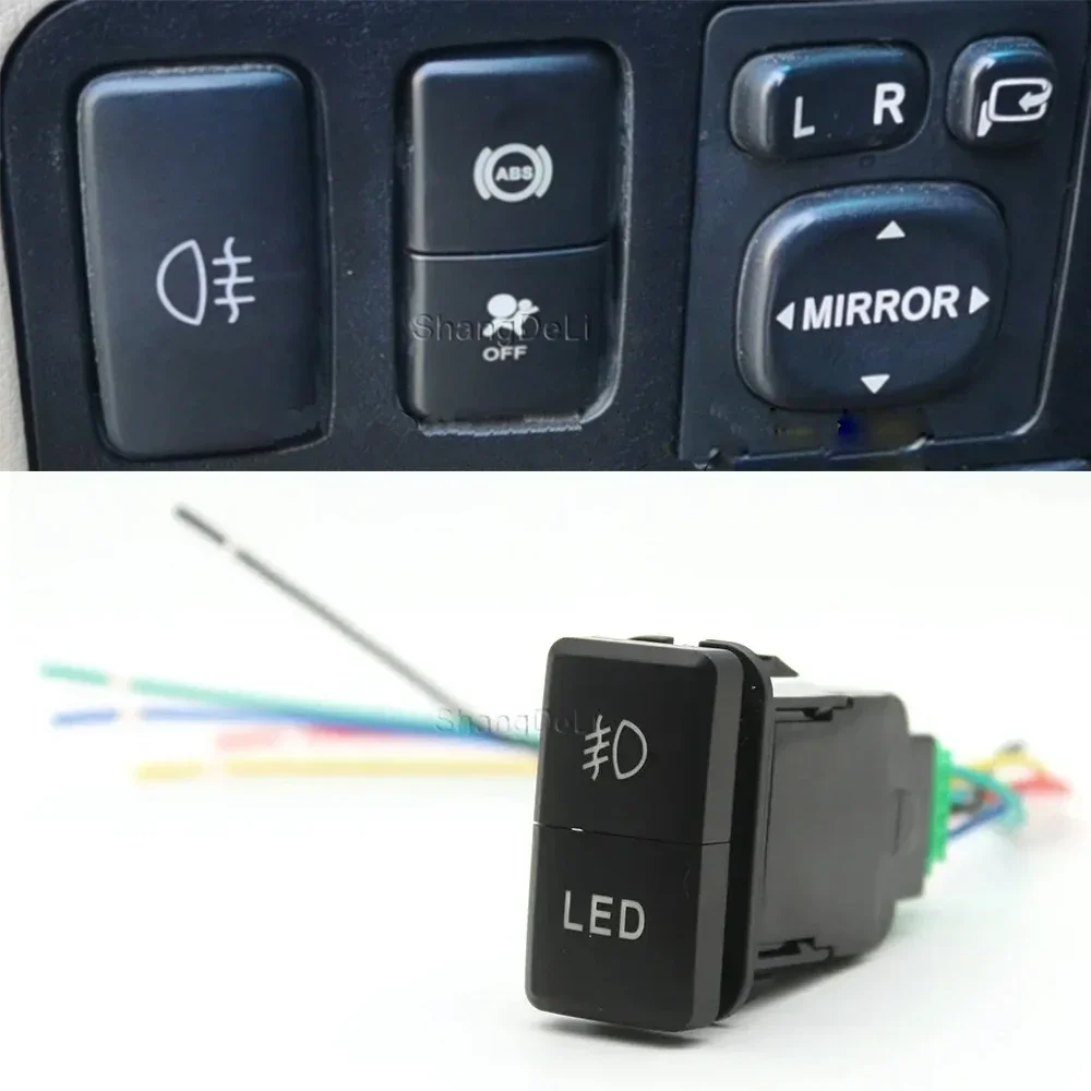 

Car Dual Front Spot Rear Fog Diff LED Switch DRL Switch Bar Power On Off Lamp Switch For Toyota FJ LAND CRUISER PRADO 120 LC76