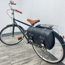 Retro Bicycle Rear Rack Bags Leather Waterproof Saddle Bag Side Bag Bicycle Universal Accessories