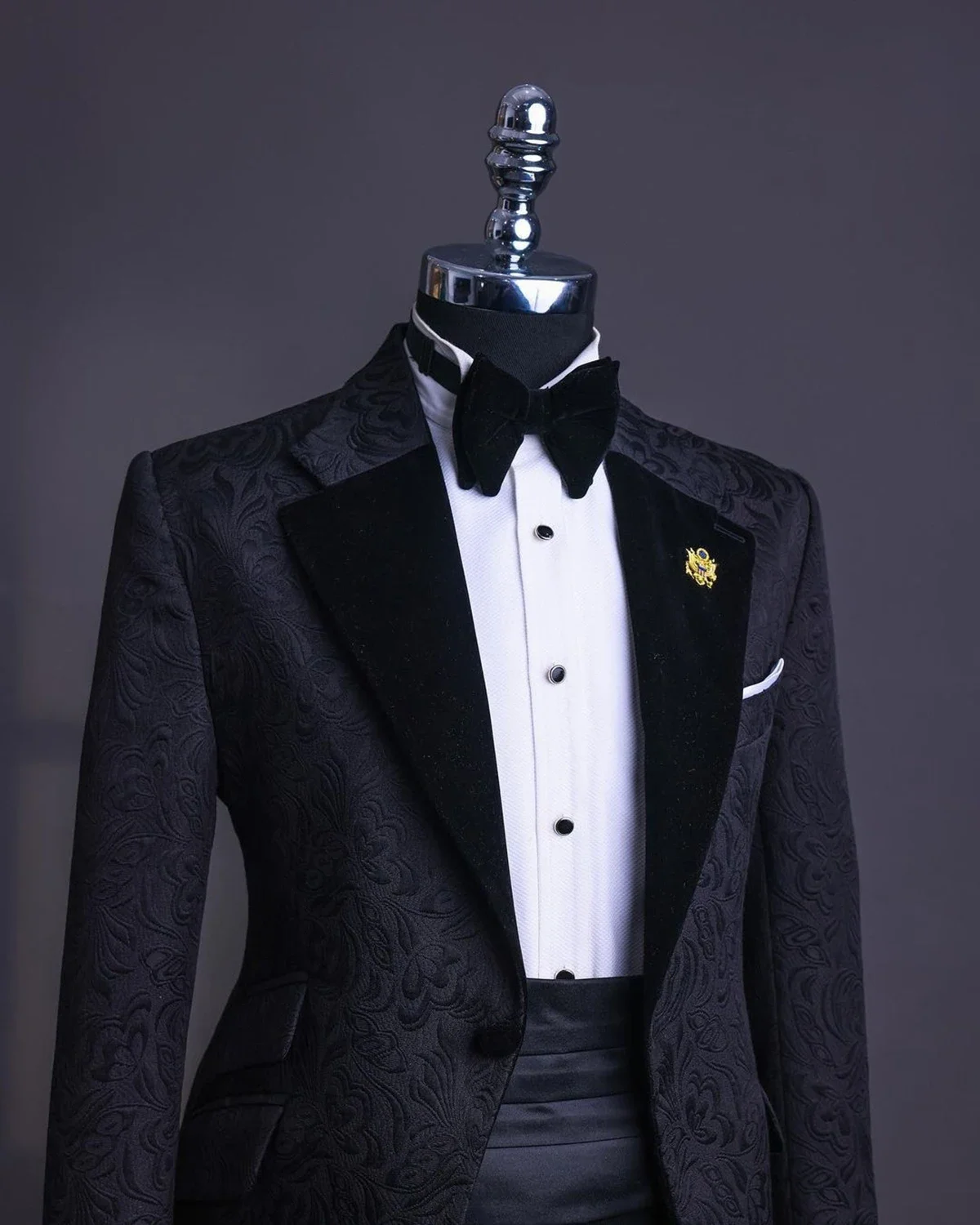 Traje de dos piezas a medida para hombre, Blazer con solapa de terciopelo con visera, un botón, boda, Delgado, hecho a medida, talla grande