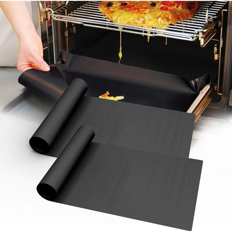 2pcs Oven Liners For Bottom Of Microwave BPA And PFOA Free Oven Mats 16x13 Inch Thick Heavy Duty Non-Stick Mat For Grills BBQ