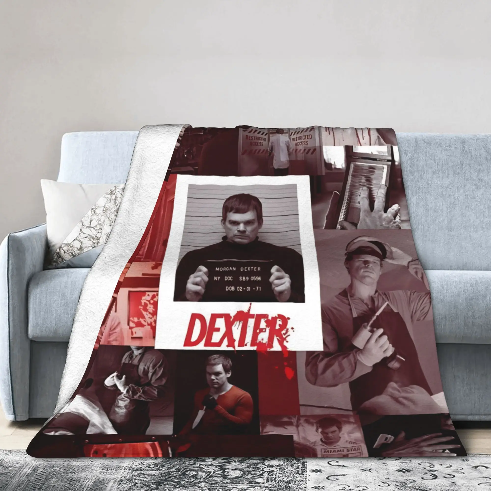 Dexter Morgan Bay Harbor Butcher Blanket TV Show Flannel Throw Blankets Bedding Couch Decoration Thin Bedspreads Multifunction