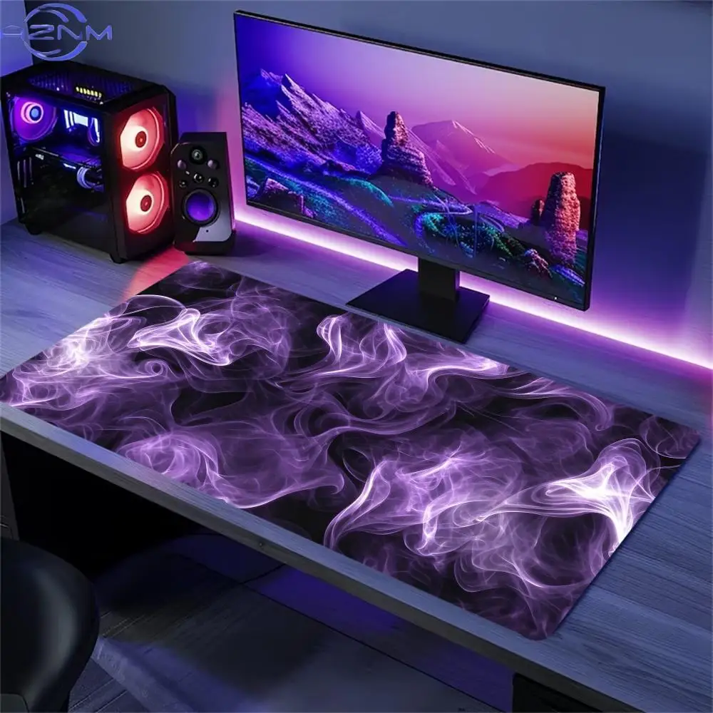 rple Smoke Abstract Pattern Large Gaming Mouse Pad Non Slip Rubber Desk Mat for PC Laptop Office Home Gaming Desktop